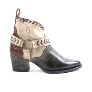 Bed Stu Two-Tone Leather Ankle Boots